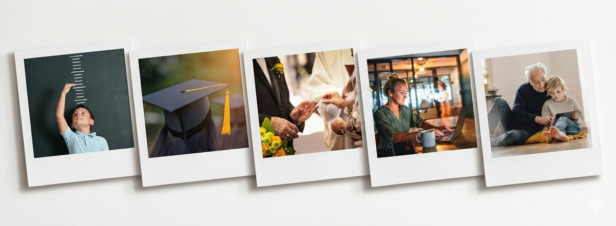 子女人生階段：健康成長、學業成績、成家購房、創業圓夢、隔代永續